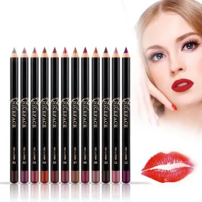 12 Colors/Set Lip Liner,Waterproof Long-lasting Lip Liner Pencil,Matte Lipliner Set Makeup Cosmetic