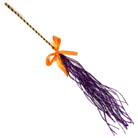 26" Glittered Twig Witch Broom: Purple