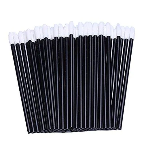 300pcs Disposable Lip Brush Lip Gloss Applicators Lipstick Wands Tool Kits (300) 300 Black