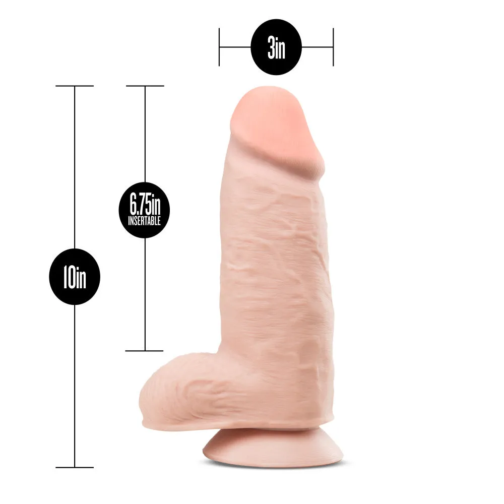 Au Naturel By Blush® | Realistic Vanilla 10-Inch Long Dildo With Balls & Suction Cup Base