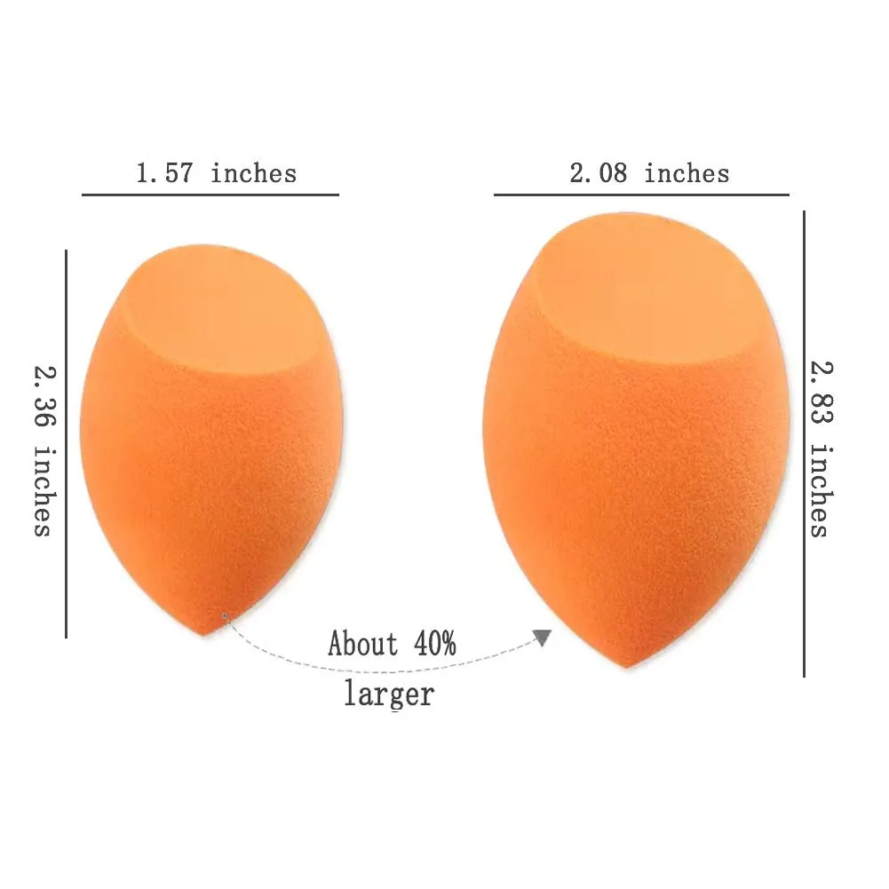 Beauty Sponge Makeup Blender(6 Pcs) Makeup Sponge Blender Beauty Set Flawless Application for Liquids,Concealer,Cream,Powder   Lip Scrub Brush(1 Pcs) for Smoother and Fuller Lip Appearance Orange