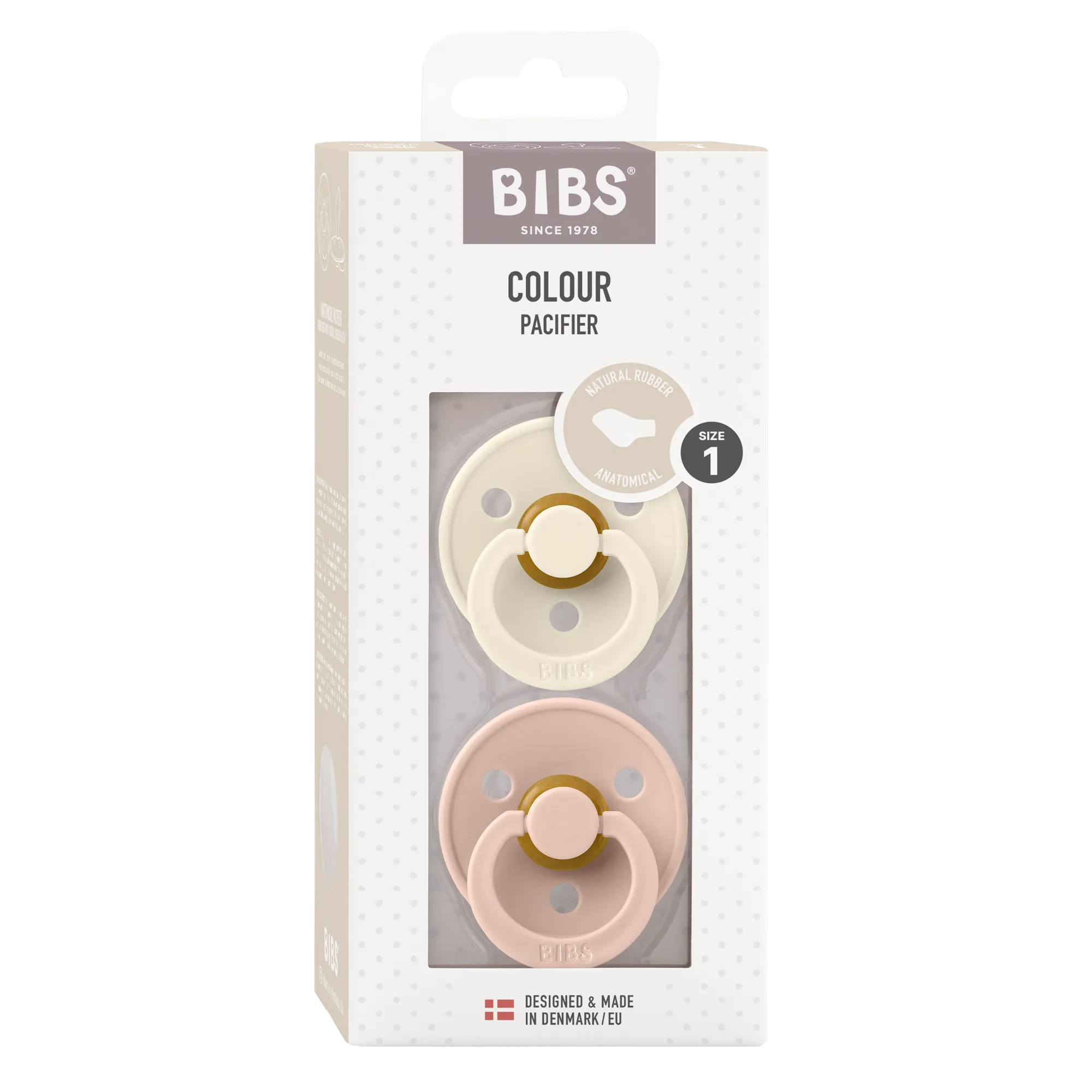 BIBS Pacifier ANATOMICAL Duo - Ivory   Blush