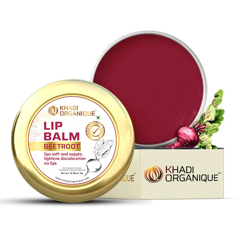 Khadi Organique Beetroot Lip Balm For Dry Damaged And Chapped Lips - 5GM