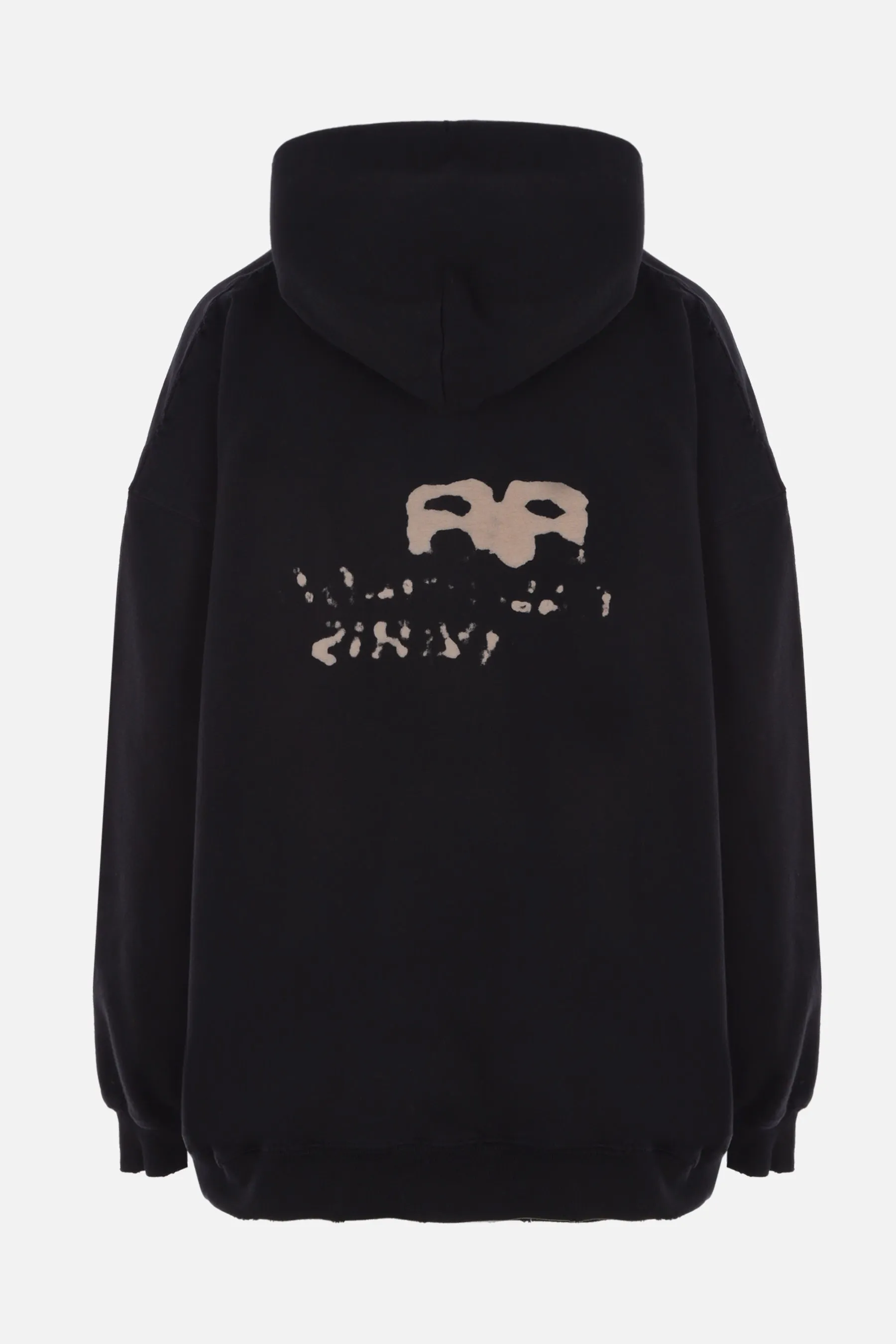 logo print oversized jersey hoodie