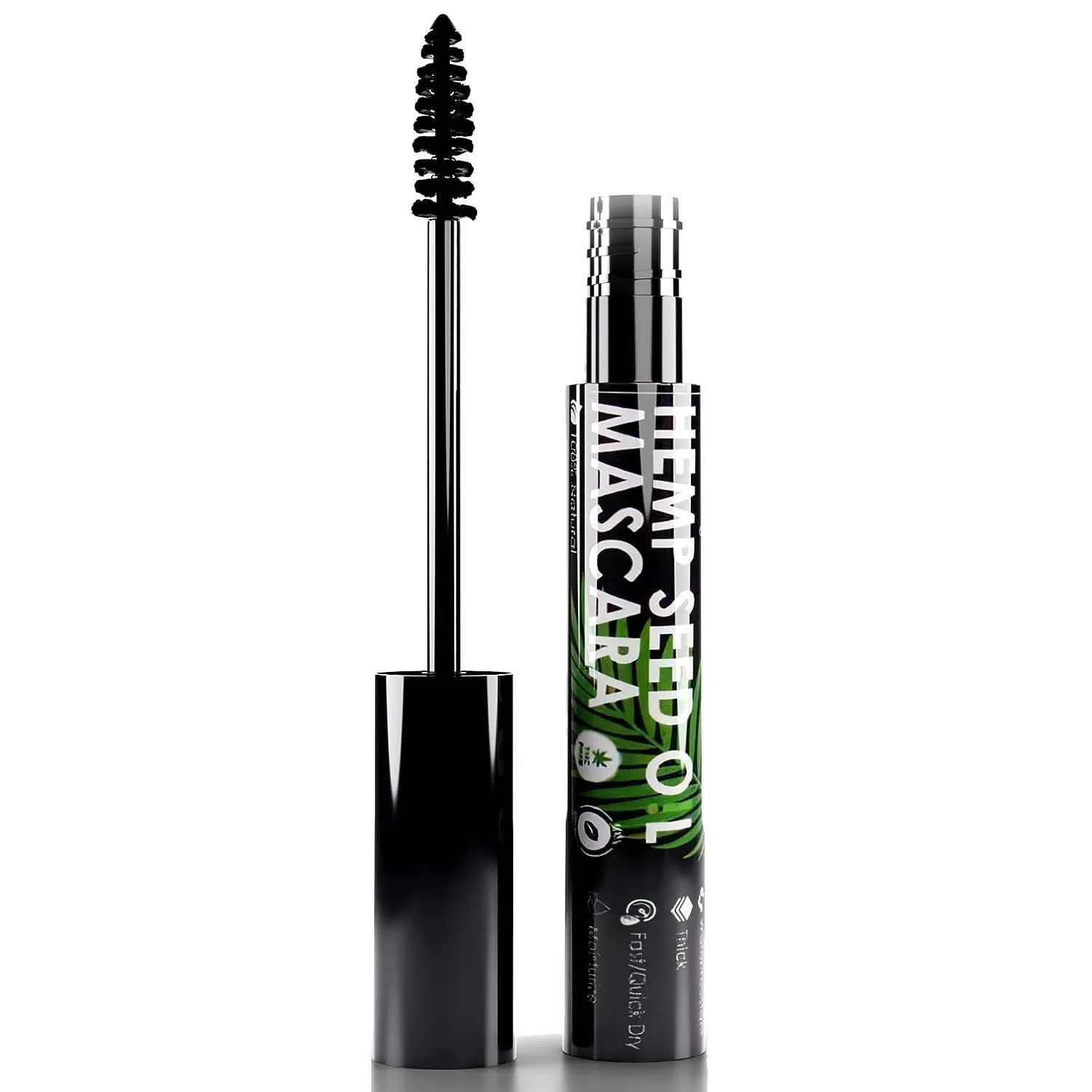 Organic Vegan Mascara Black. 0.25 Oz Hemp Seed Oil Natural Mascara. Waterproof Organic Mascara for Sensitive Eyes with Vitamin E. Cruelty Free Organic Hypoallergenic Mascara Sensitive Eyes