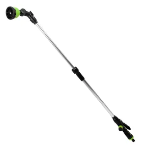 OUTO 28"-42" Telescopic Watering Wand 180° Adjustable Ratcheting Head Heavy Duty 10 Adjustable Pattern Water Hose Nozzle Spray for Lawns Garden Plants Car Washing