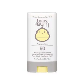 Sun Bum Baby SPF 50 Sunscreen Stick, Mineral Roll-On UVA/UVB Face and Body Protection for Sensitive Skin, Fragrance Free, Travel Size, Unscented, 0.45 Oz