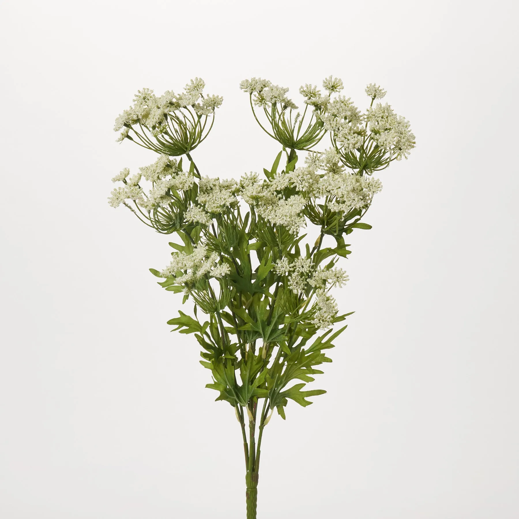 White Queen Anne's Lace Bush Faux Floral Stem Bouquet - 18"